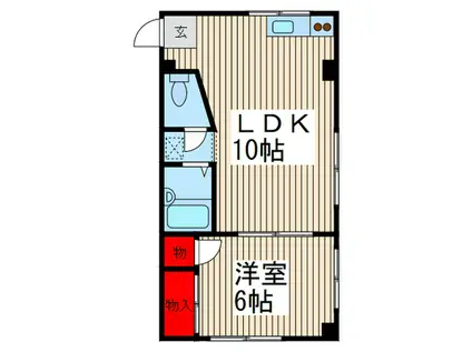 アサヒメゾン(1LDK/2階)の間取り写真