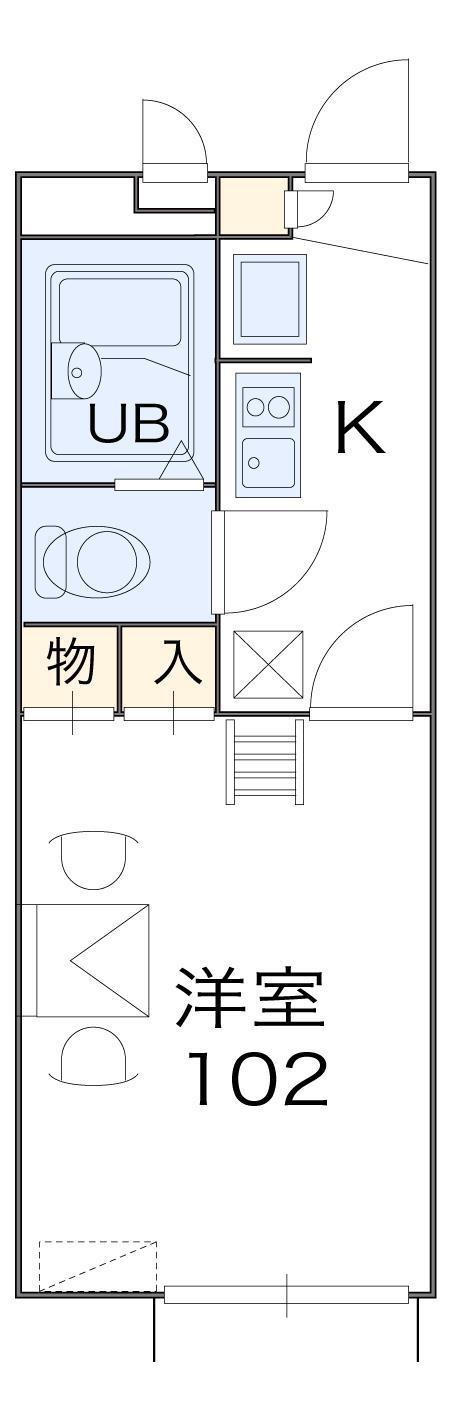 レオパレスフルール竹ノ下(1K/3階)の間取り写真