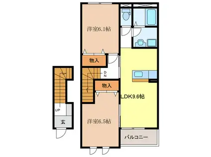 スタンパレス・キララ(2LDK/1階)の間取り写真