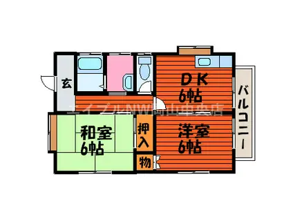 サンシティーB(2DK/1階)の間取り写真