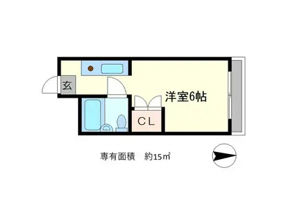 ハウス今出川(1K/4階)の間取り写真