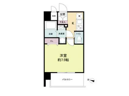 プライマル新大阪(1K/9階)の間取り写真