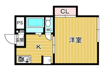 ハイツあかつき (1K/2階)の間取り写真