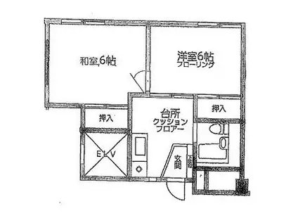 MK新大塚マンション(2K/2階)の間取り写真