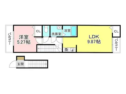 MR.7(1LDK/2階)の間取り写真