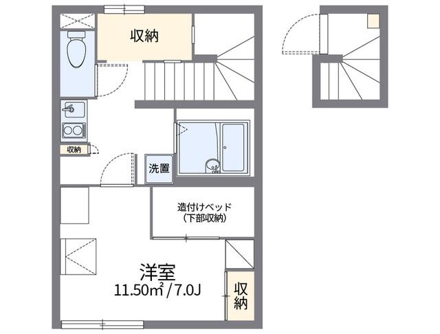 レオパレスのぼり川(1K/2階)の間取り写真