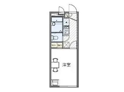 レオパレスかねた(1K/1階)の間取り写真