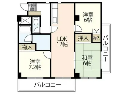 第2古江グリーンハイツ(3LDK/4階)の間取り写真