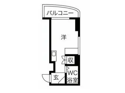 CIELBLEU並木(ワンルーム/3階)の間取り写真