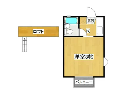 桂コーポ阿見B棟(1K/1階)の間取り写真