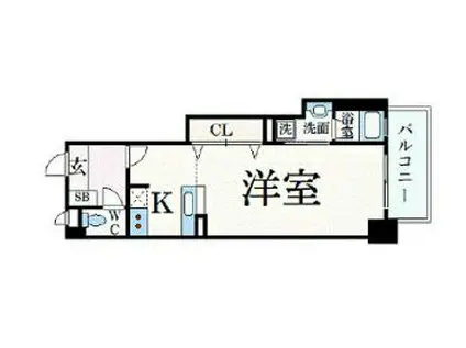 インペリアル新神戸(1K/6階)の間取り写真