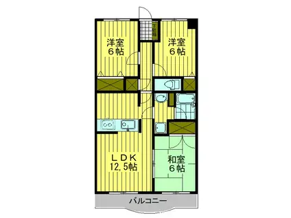 サザンコーポラス(3LDK/2階)の間取り写真