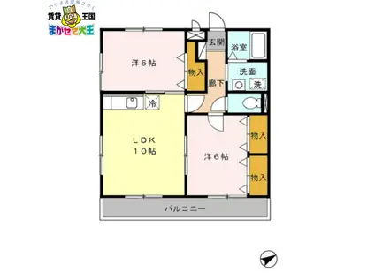 アビタシオン昭和(2LDK/2階)の間取り写真