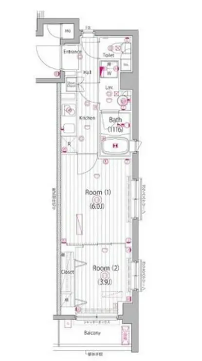 ガーラ・ヒルズ新宿 1階階 間取り