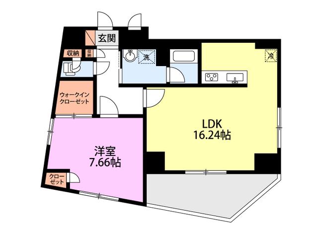 ホポロ古町(1LDK/8階)の間取り写真