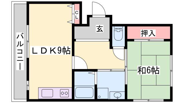 クレールコート(1LDK/2階)の間取り写真