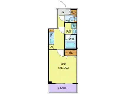 クレヴィスタ氷川台(1K/1階)の間取り写真