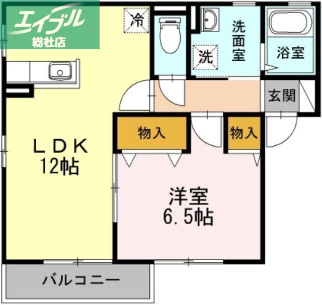 サンメゾン小池D棟(1LDK/1階)の間取り写真