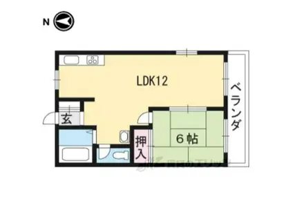 グランドール伏見(1LDK/2階)の間取り写真