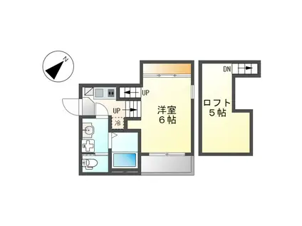 ハーモニーテラス伝馬町(1K/1階)の間取り写真