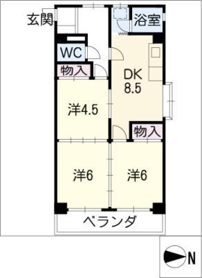アリージェンス則武(3DK/3階)の間取り写真