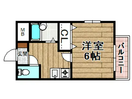 川瀬マンション(1K/2階)の間取り写真