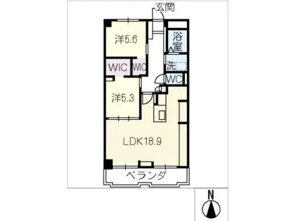 グランメゾン城山(2LDK/3階)の間取り写真