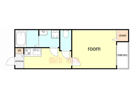 キャッスルコート須磨海浜公園(1K/1階)の間取り写真
