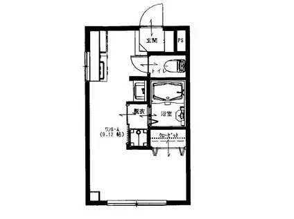 パシフィック湘南(ワンルーム/2階)の間取り写真