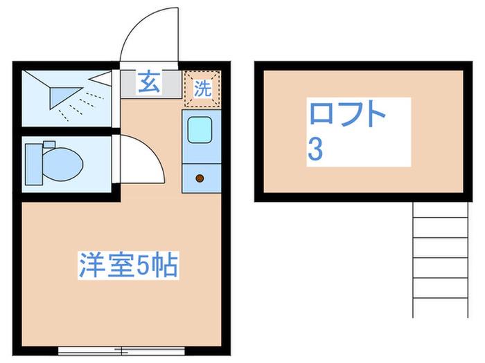 フェリスアメリア(ワンルーム/1階)の間取り写真