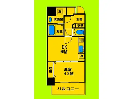 エスレジデンス江坂(1DK/7階)の間取り写真