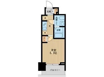 KDXレジデンス板橋本町(1K/7階)の間取り写真