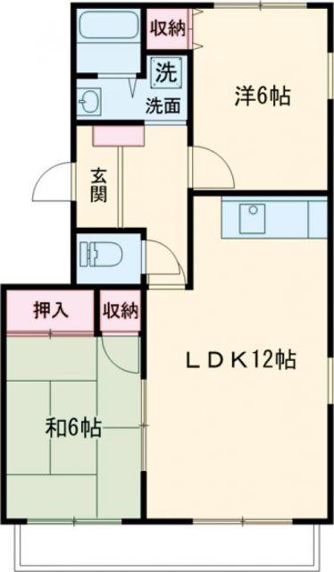 サンハイツ小森野A(2LDK/2階)の間取り写真