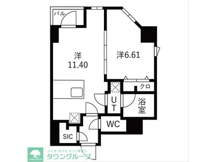 TRADIS森下(1LDK/2階)の間取り写真