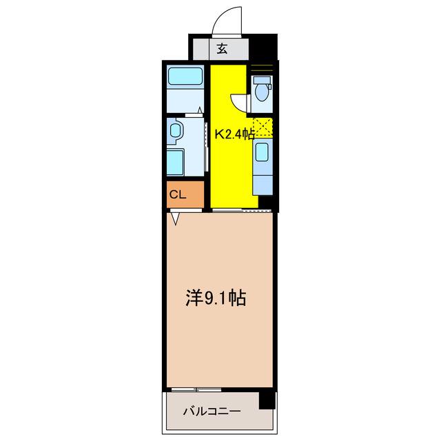 イースト アヴェニュ-(1K/2階)の間取り写真