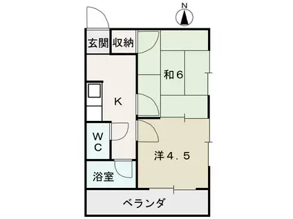 チェリー小栗ハイツ(2K/2階)の間取り写真