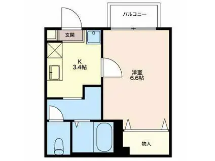 ドミールN(1K/1階)の間取り写真
