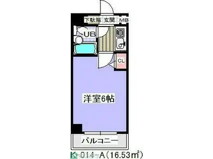 シャトレー舞浜(1K/2階)の間取り写真