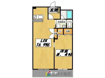 エクシートV(1LDK/3階)の間取り写真