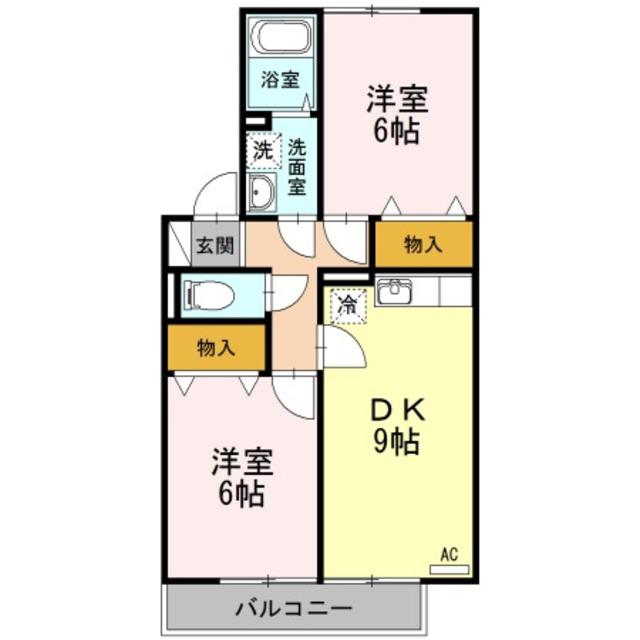 フローラM I(2DK/1階)の間取り写真