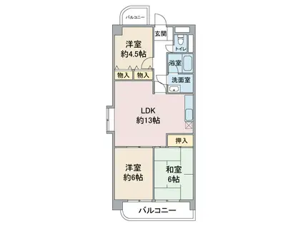 エレガンスマインIII(3LDK/3階)の間取り写真