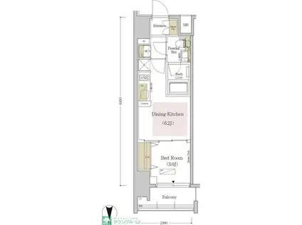 アーバネックス森下III(1DK/6階)の間取り写真