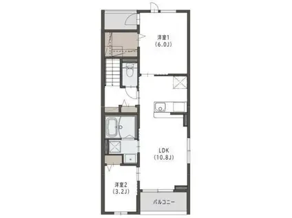 マリベール ラ メール(2LDK/3階)の間取り写真