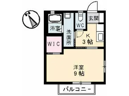 ペパーミル(1K/2階)の間取り写真