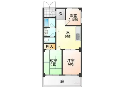 丸正ハイツ(3DK/1階)の間取り写真