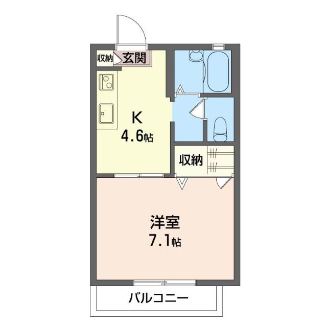 グリシーナ・常盤台A(1K/2階)の間取り写真