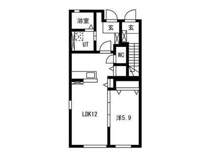 ルピナス(1LDK/2階)の間取り写真
