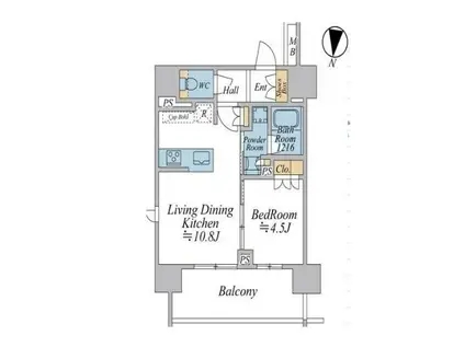オープンレジデンシアTHE MID FORT(1LDK/5階)の間取り写真
