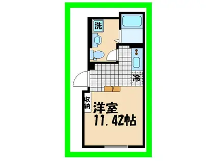 EUROPORT千歳船橋(ワンルーム/1階)の間取り写真