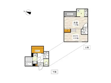 ADC月出南カーサ(1K/1階)の間取り写真